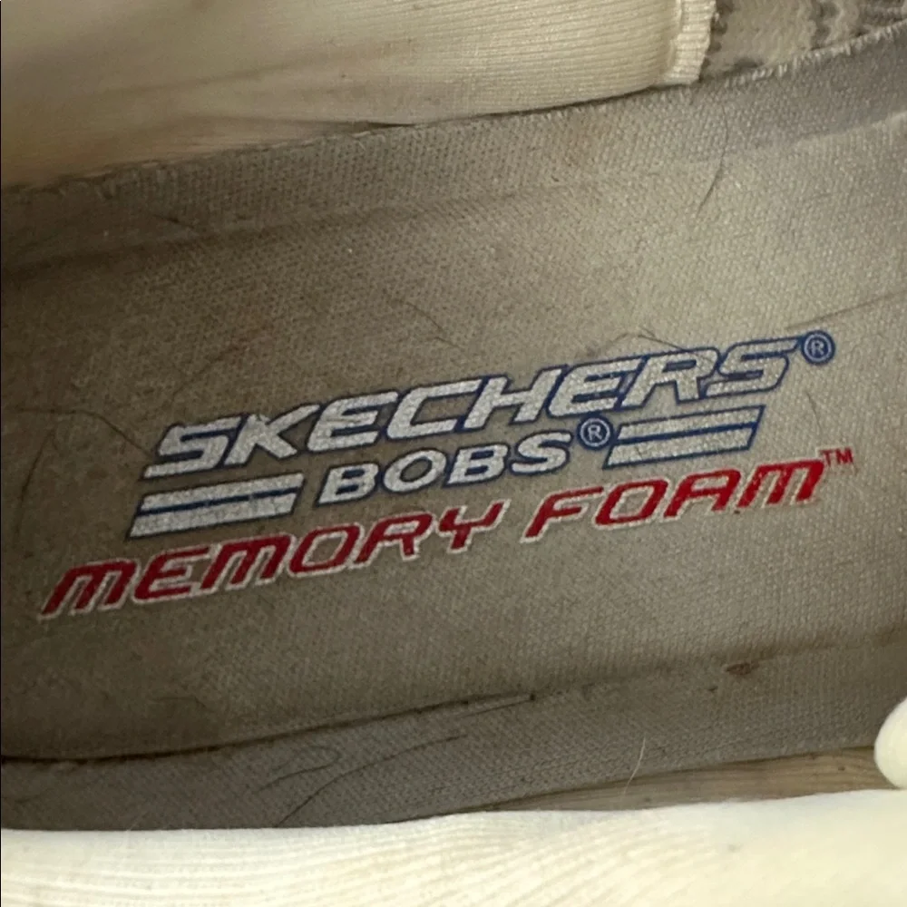 Skechers BOBS Squad Leopard Print Memory Foam Athletic Sneakers Grey White Size